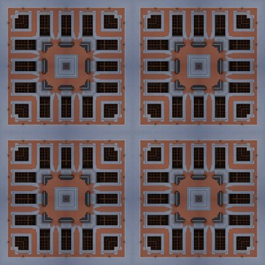 Fayansların pürüzsüz deseni çikolata tonlarında kare bir kaleydoskop. Web sitesi veya blog arkaplanı, tekstil, duvar kağıdı, paketleme için tasarım ögesi