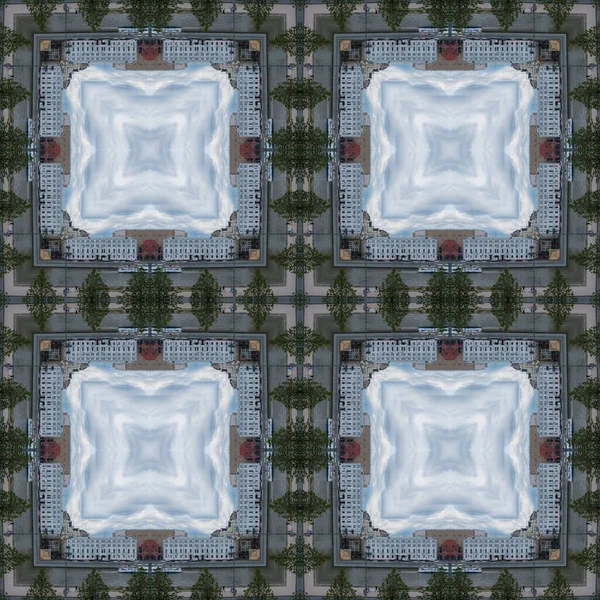Das Nahtlose Muster Der Fliese Ist Ein Quadratisches Kaleidoskop Schokoladentönen — Stockfoto
