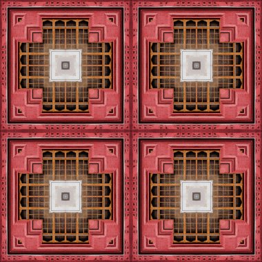 Fayansların pürüzsüz deseni çikolata tonlarında kare bir kaleydoskop. Web sitesi veya blog arkaplanı, tekstil, duvar kağıdı, paketleme için tasarım ögesi