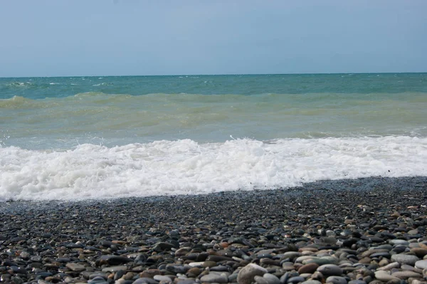 Mar Está Preocupado Uma Vez Pouco Água Lamacenta Mar Negro — Fotografia de Stock