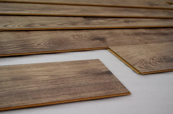 Installing laminate flooring — Stock Photo, Image