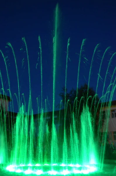 Music fountain to change colors — Stock Photo, Image