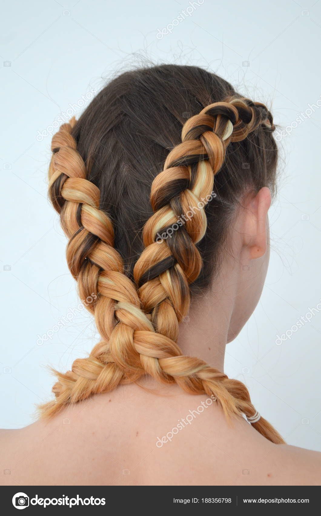 Teenage Girl Modern Hair Braids Kanekalon Natural Colors Stock