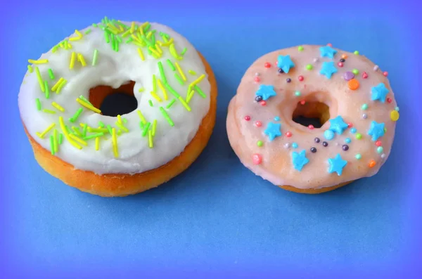 Donuts Met Verschillende Glazuren — Stockfoto