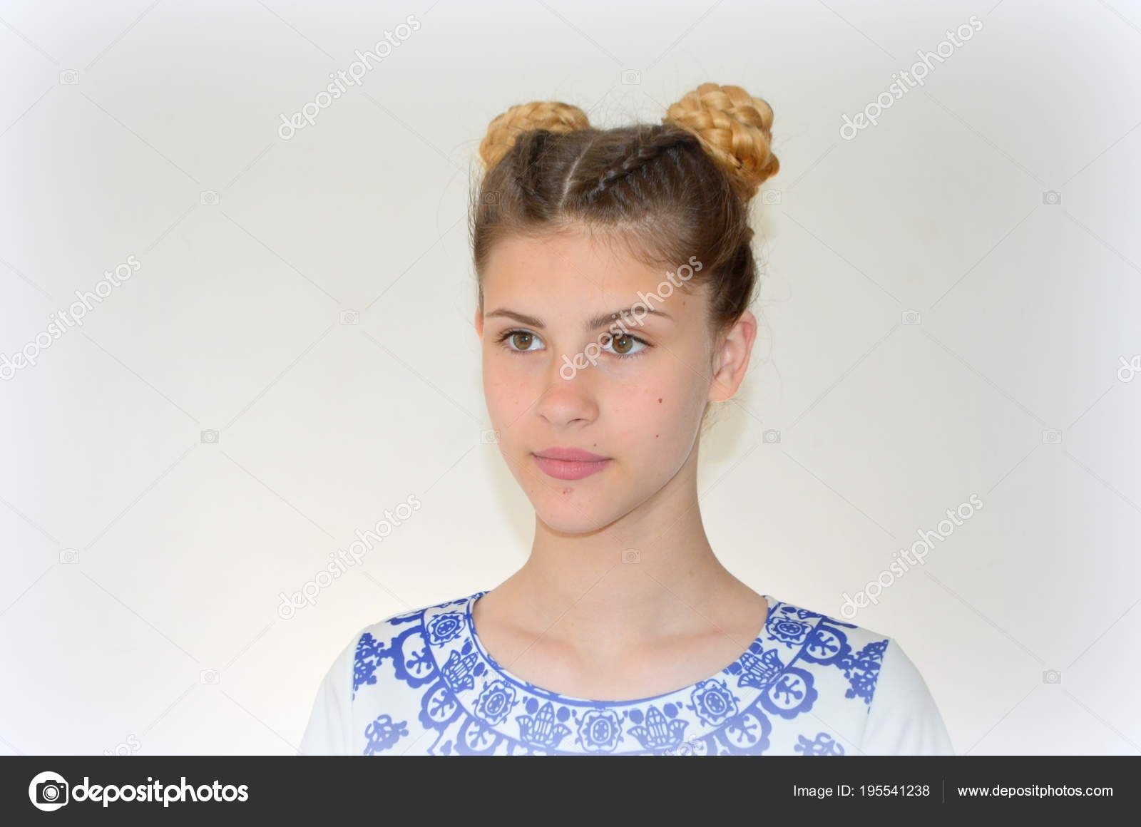 Asian Girl With Ombre Hair Girl Pigtails French Bunches