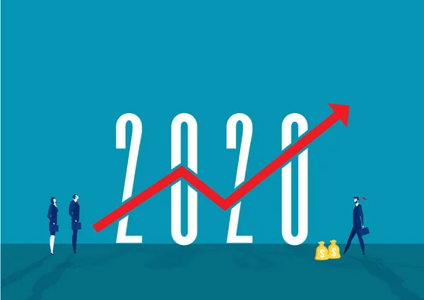 Strategi Tujuan Bisnis Dan Pertumbuhan Investasi Bisnis Pada Tahun 2020 - Stok Vektor