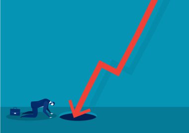 Üzgün işadamı Red Arrow grafik finansal krizinde başarısız oldu 