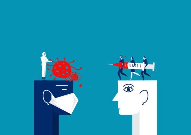 Ekip işleri virüs koronası vektörüne büyük bir enjeksiyon yapıyor..