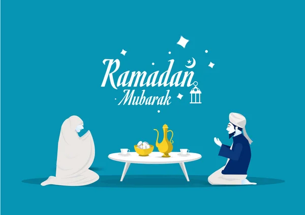 people prayer to god before eat fasting ramadan kareem .