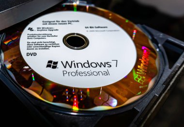 Wildflecken, Bavyera, Almanya - 11 Ocak 2020 Orijinal Microsoft Windows 7 DVD 'si
