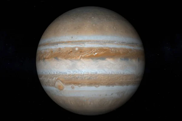 3D恒星背景上的木星行星图解. — 图库照片