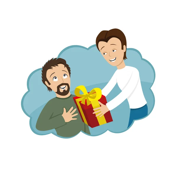 Gift to a friend. — Stock Vector