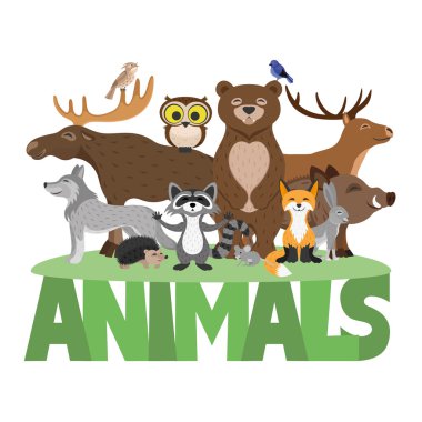 şirin orman hayvanları.