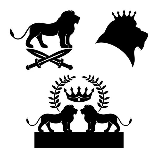 Lion signes noirs . — Image vectorielle