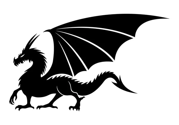 Dragon noir signe . — Image vectorielle