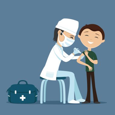 Doktor aşılama yapar.