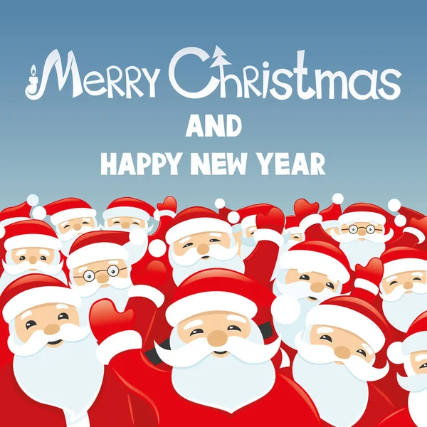 Cheerful Santa Clauses. — Stock Vector