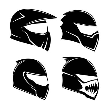 motosiklet kask kümesi. 