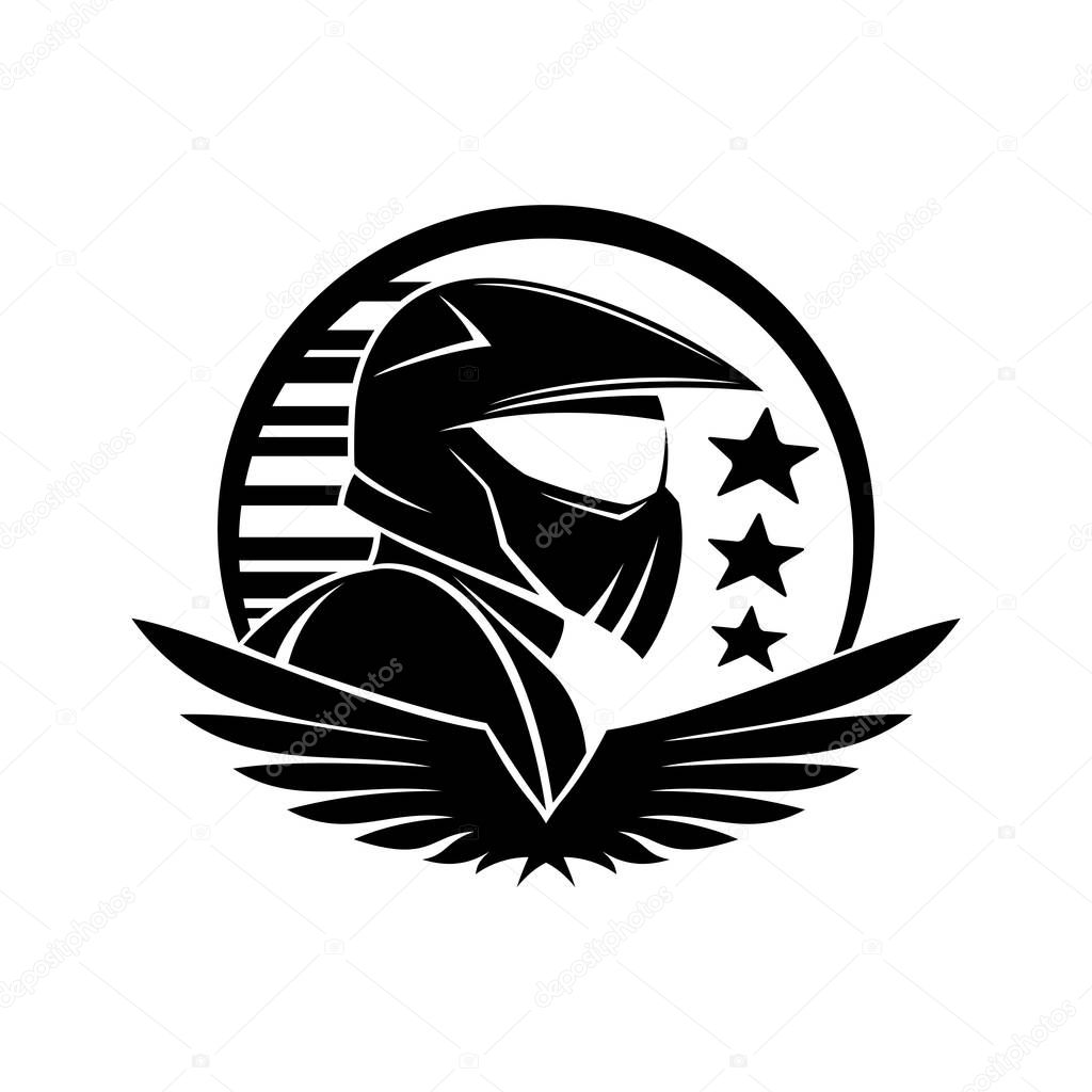 Sign of racer on a white background.