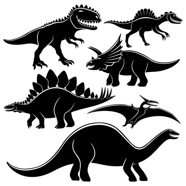 Ensemble de dinosaures mignons . — Image vectorielle