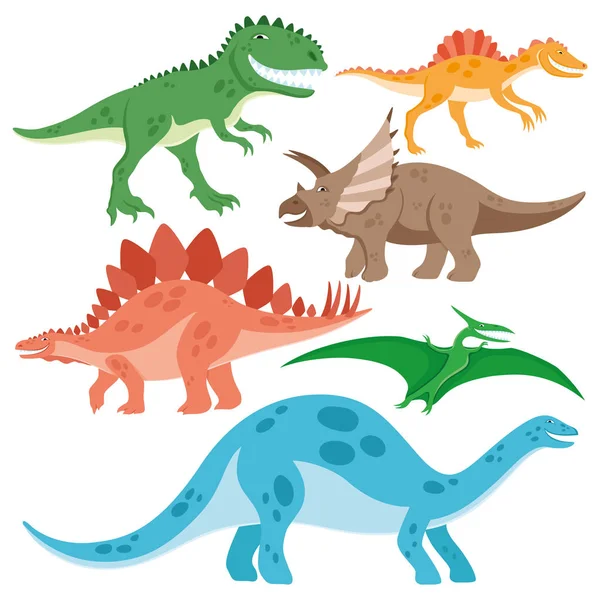 Cute dinosaurs set. — Stock Vector