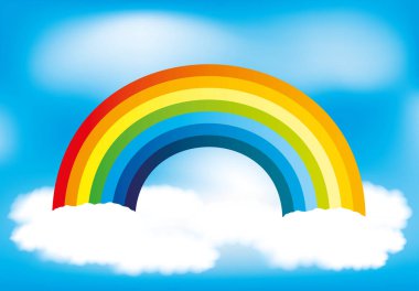 gökkuşağı ve bulutlar.