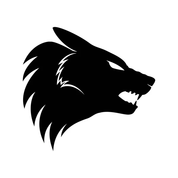 Signo de lobo negro . — Archivo Imágenes Vectoriales