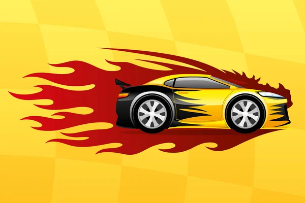 Κίτρινο γρήγορο αυτοκίνητο. — Διανυσματικό Αρχείο