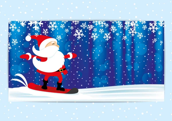 Weihnachtsmann-Snowboard. — Stockvektor