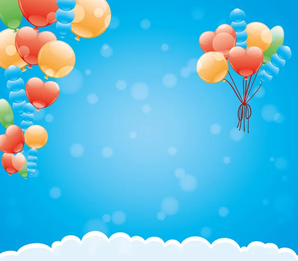 Nubes y globos . — Vector de stock