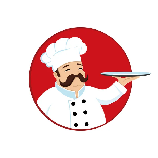 Chef with a tray. — Stock Vector