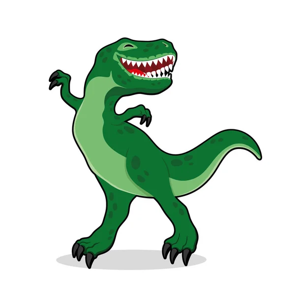 Roztomilý zelený dinosaurus. — Stockový vektor