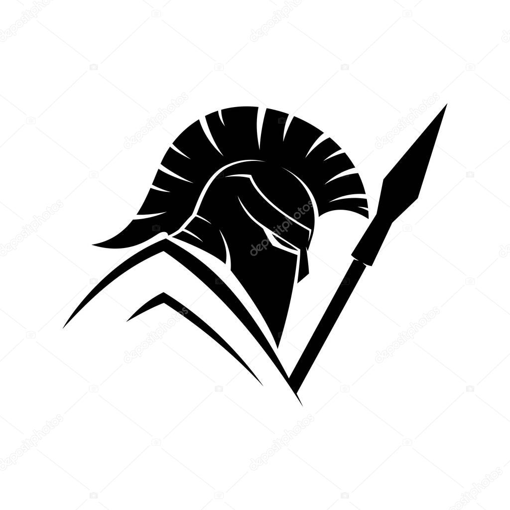 Spartan with shield and spear. — Stock Vector © taronin #138568168