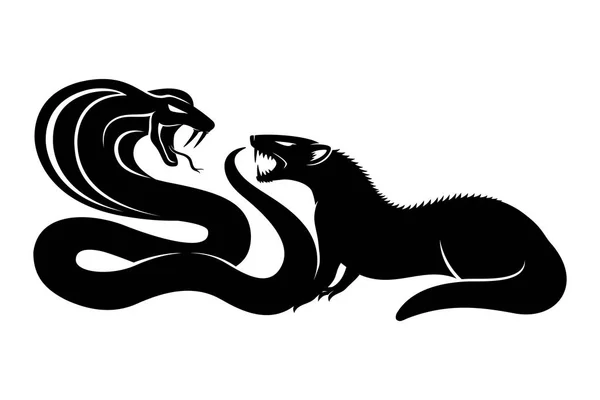 Mongoose and cobra. — Stock Vector