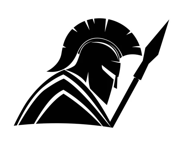 Spartanisches schwarzes Schild. — Stockvektor
