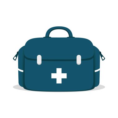 Beyaz bir çarpı ilk yardım çantası.