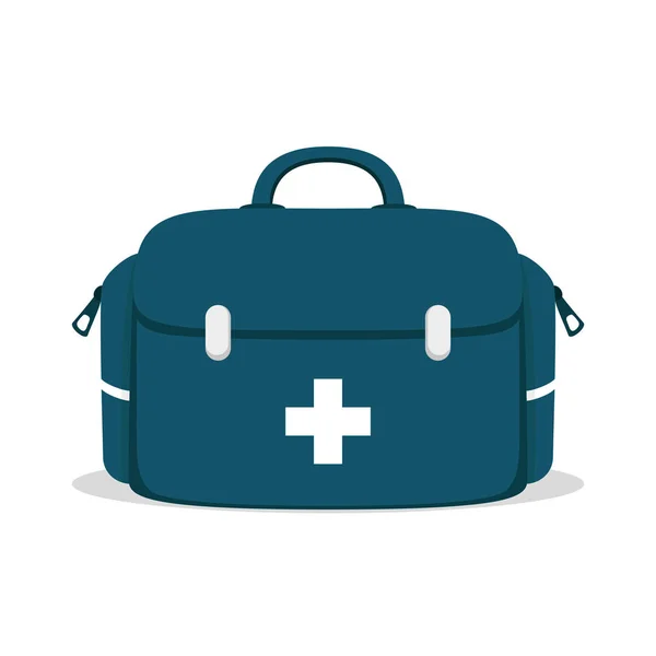 एक सफेद क्रॉस के साथ मेडिकल बैग . — स्टॉक वेक्टर