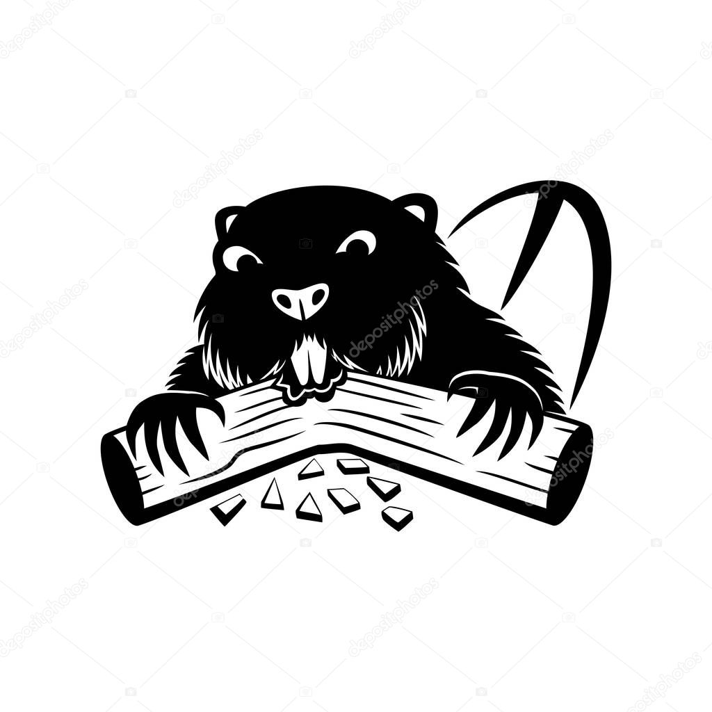 Beaver black sign on a white background.