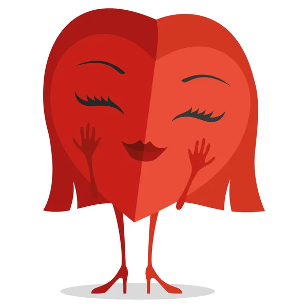 Coeur rouge heureux . — Image vectorielle
