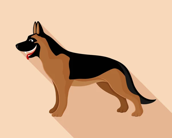 Cheerful german shepherd. — Stock Vector