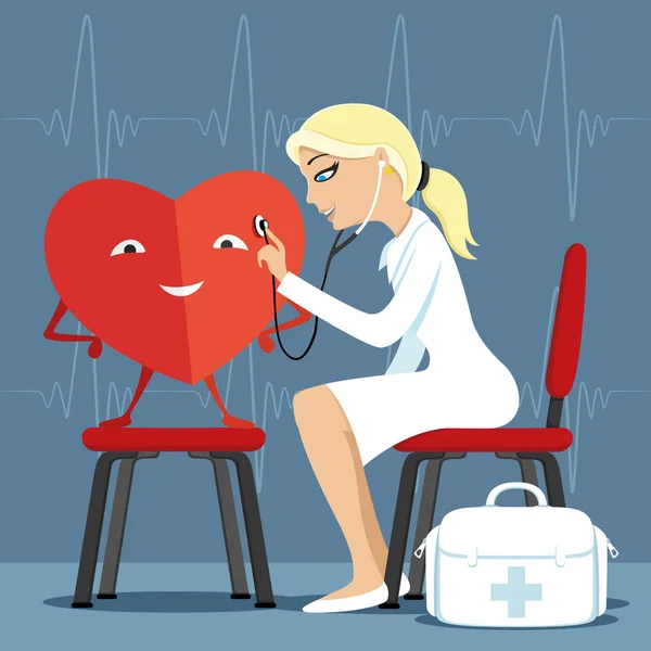 Médecin et cœur . — Image vectorielle