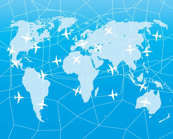 Blå karta över världen. — Stock vektor