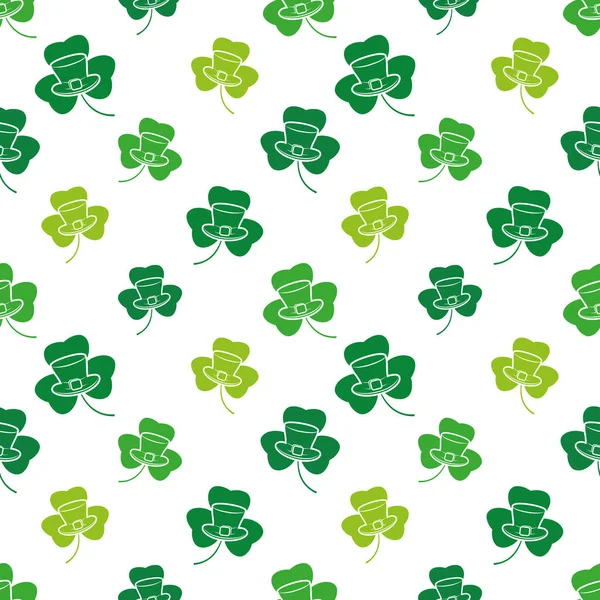 Shamrock vert sur fond blanc . — Image vectorielle
