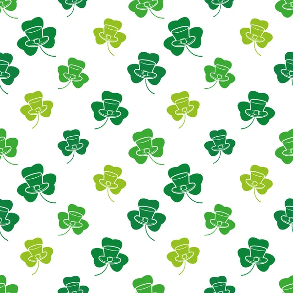 Grünes Shamrock auf weißem Hintergrund. — Stockvektor