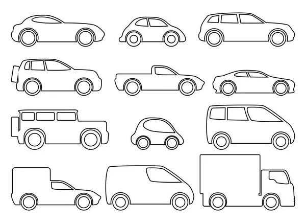 Ensemble icône de voiture . — Image vectorielle