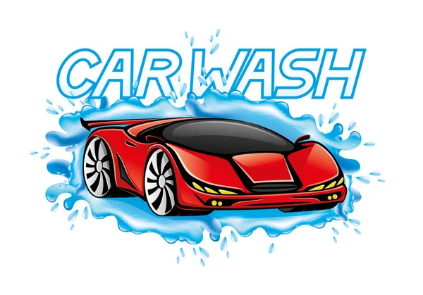 Señal de lavado de coche . — Archivo Imágenes Vectoriales