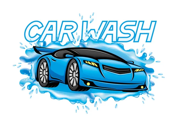 Car wash teken. — Stockvector