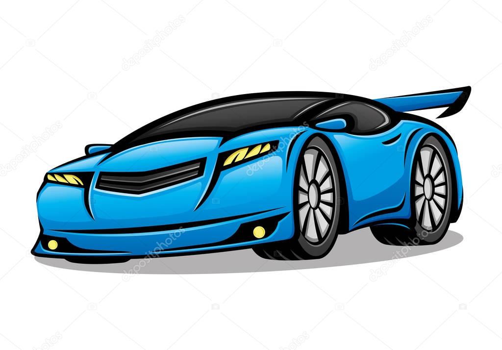 Blue sports car.
