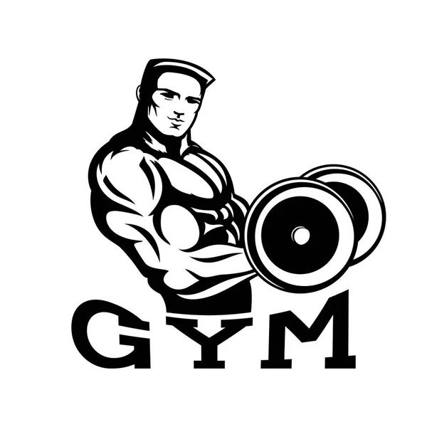 Bodybuilder in the gym. — Stock Vector