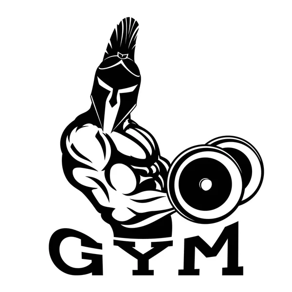 Bodybuilder spartan in the gym. — Stock Vector